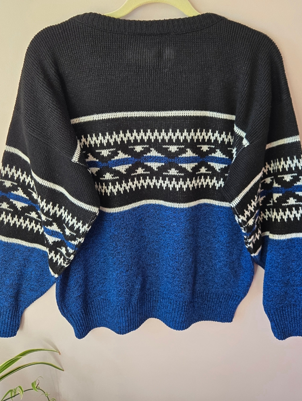 Vintage 80s Sweater Graphix Geometric Colorblock Knit Pullover Medium - Picture 2 of 10